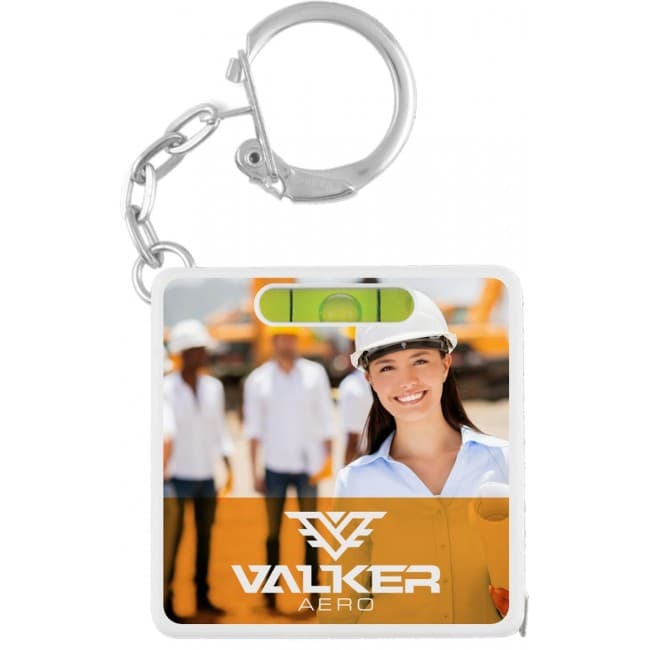 Branded Spirit Level Tape Measure Keyring