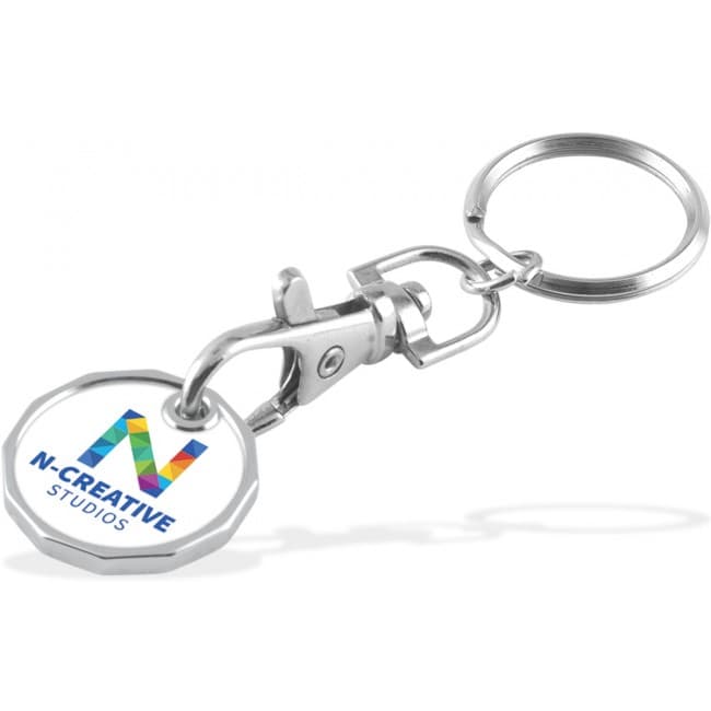 Custom Printed Trolley Coin Keychain Double Sided Unlaminated 5 Day Service