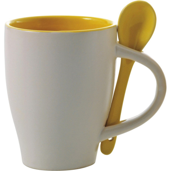 Custom Printed Coffee mug with spoon 300ml - Image 5