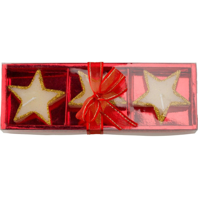 Custom Printed Three star-shaped candles - Image 1