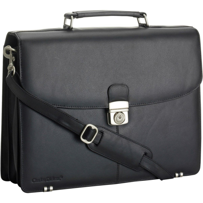 Custom Printed Charles Dickens leather briefcase - Image 1