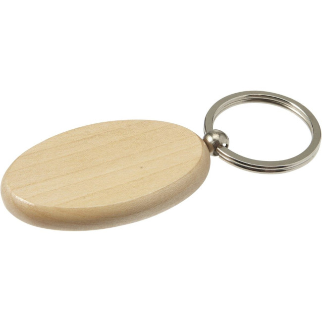 Custom Printed Oval Wooden key holder - Image 1