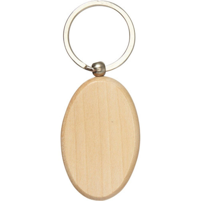 Custom Printed Oval Wooden key holder - Image 2