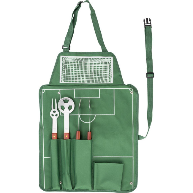 Custom Printed Barbecue set with football apron - Image 1