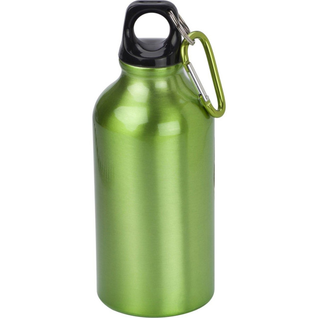 Custom Printed Marney Aluminium Single Walled Bottle With Carabiner 400ml - Image 3