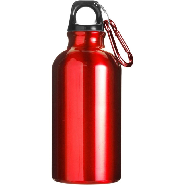 Branded Marney Aluminium Single Walled Bottle With Carabiner 400ml - Image 5