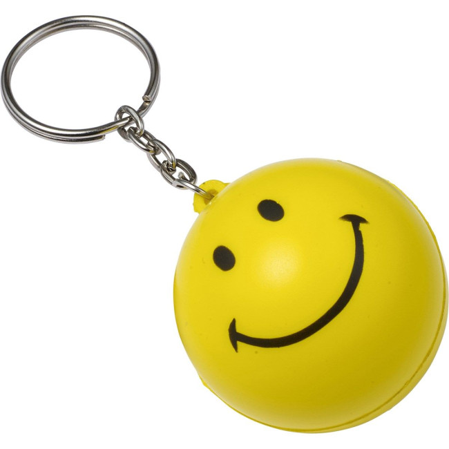 Custom Printed Smiley Face Stress Keyring - Image 4