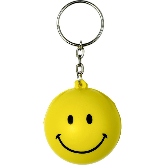 Custom Printed Smiley Face Stress Keyring - Image 3