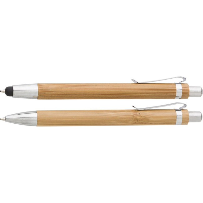 Branded Bamboo pen & pencil set - Image 2