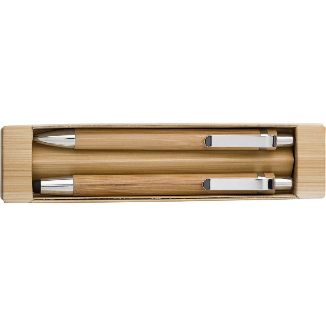 Branded Bamboo pen & pencil set - Image 4