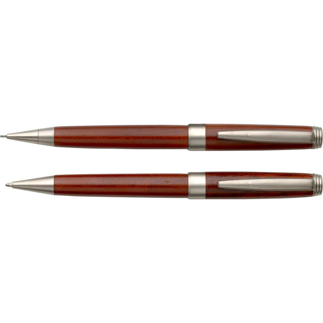 Custom Printed Rosewood pen set - Image 2