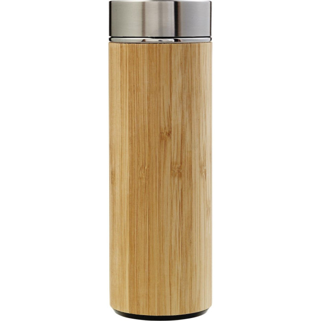 Branded Bamboo bottle with tea infuser 420ml - Image 2