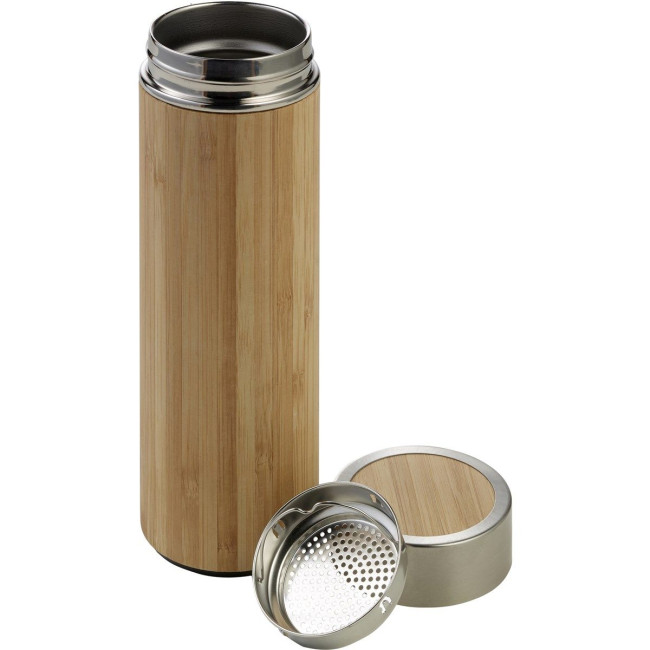 Branded Bamboo bottle with tea infuser 420ml - Image 3