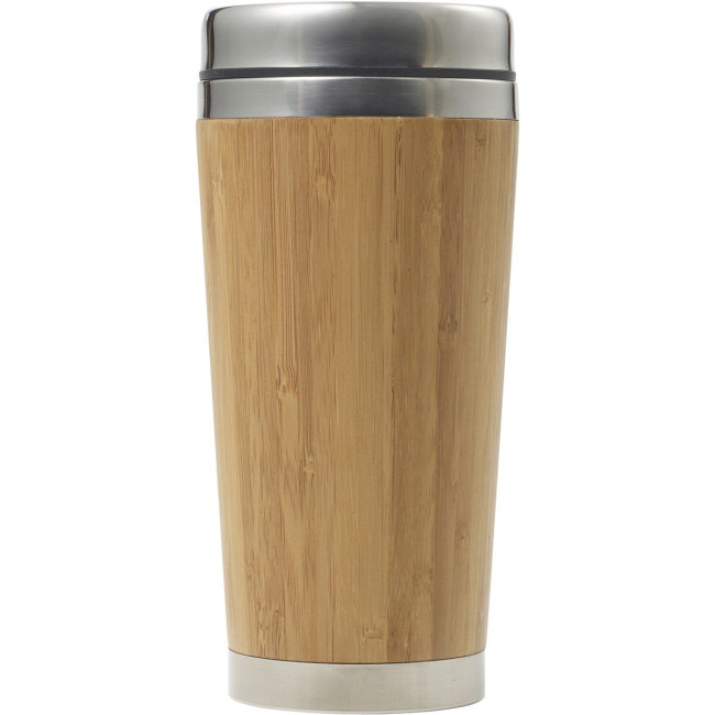 Branded Braxted Bamboo Double Walled Travel Mug 400ml - Image 2