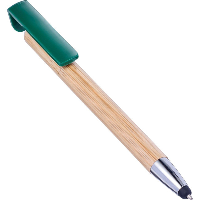 Branded Bamboo ballpen and stylus - Image 1