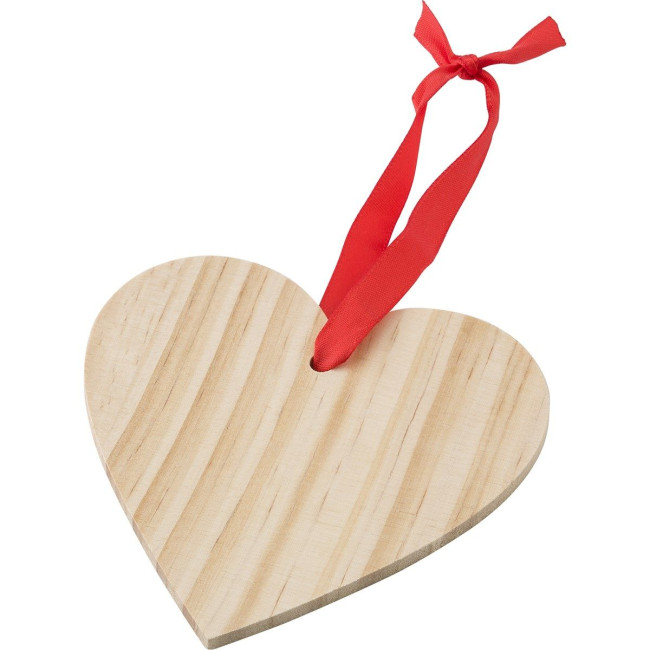 Custom Printed Wooden Heart Decoration - Image 2