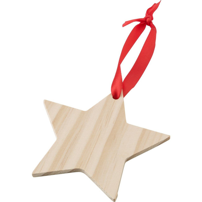 Custom Printed Wooden Star Decoration - Image 2