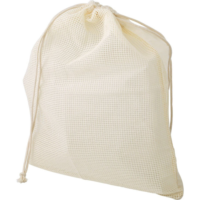 Custom Printed Organic cotton drawstring mesh bag - Image 1