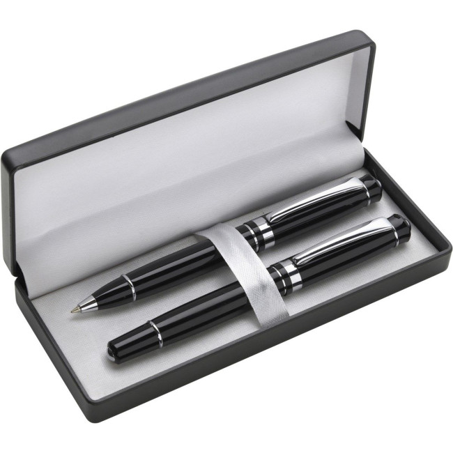 Custom Printed Ballpen and rollerball pen set - Image 1