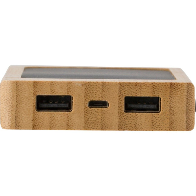 Custom Printed Bamboo solar power bank - Image 7