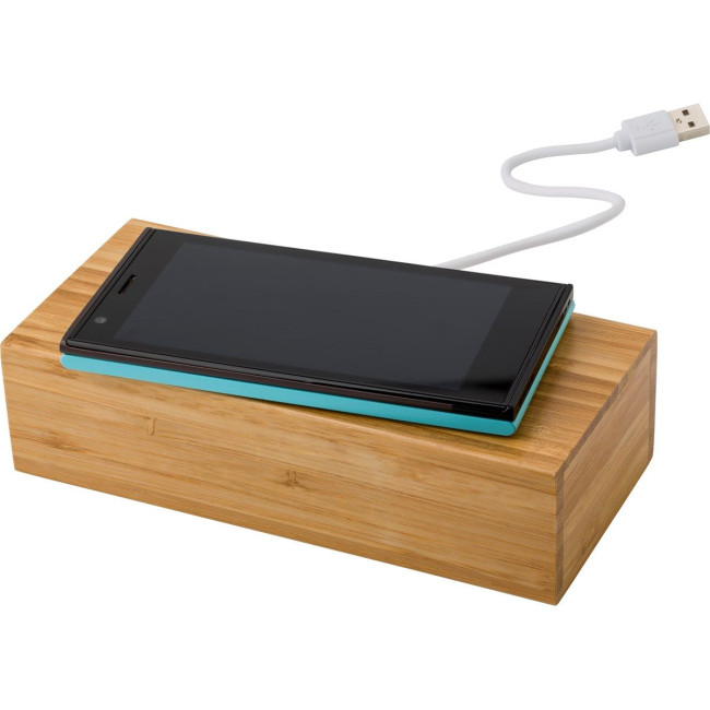 Branded Bamboo wireless charger and clock - Image 2