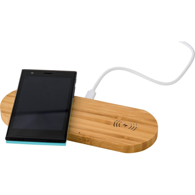 Branded Bamboo dual wireless charger - Image 2