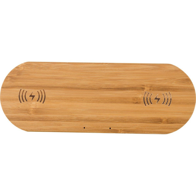 Branded Bamboo dual wireless charger - Image 3