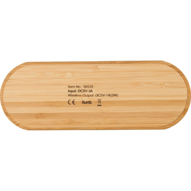 Branded Bamboo dual wireless charger - Image 6