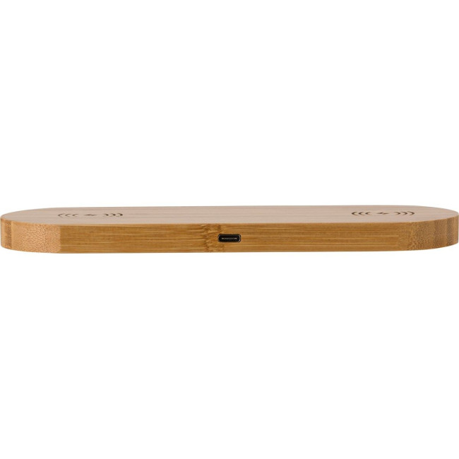 Branded Bamboo dual wireless charger - Image 7