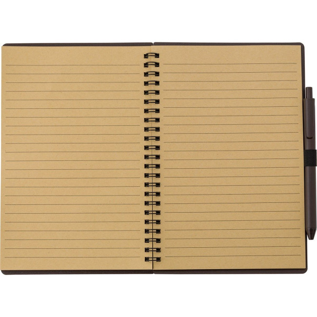 Custom Printed Coffee fibre notebook with pen (approx. A5) - Image 6