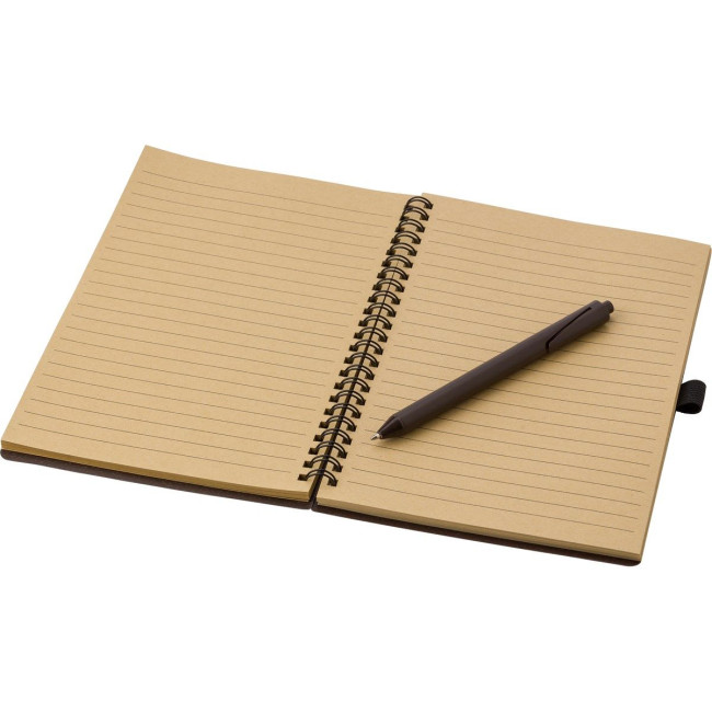 Custom Printed Coffee fibre notebook with pen (approx. A5) - Image 5