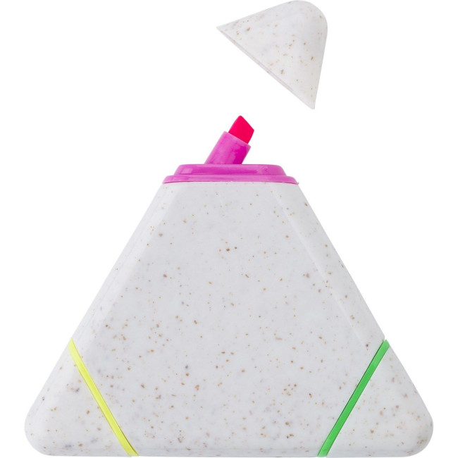 Custom Printed Wheat Straw & PP Triangular Highlighter - Image 1