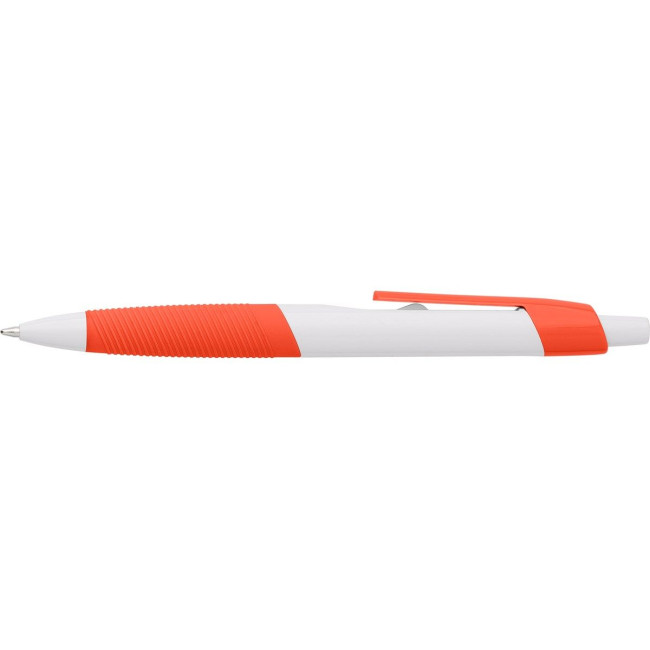 Custom Printed Plastic ballpen with rubber grip - Image 1