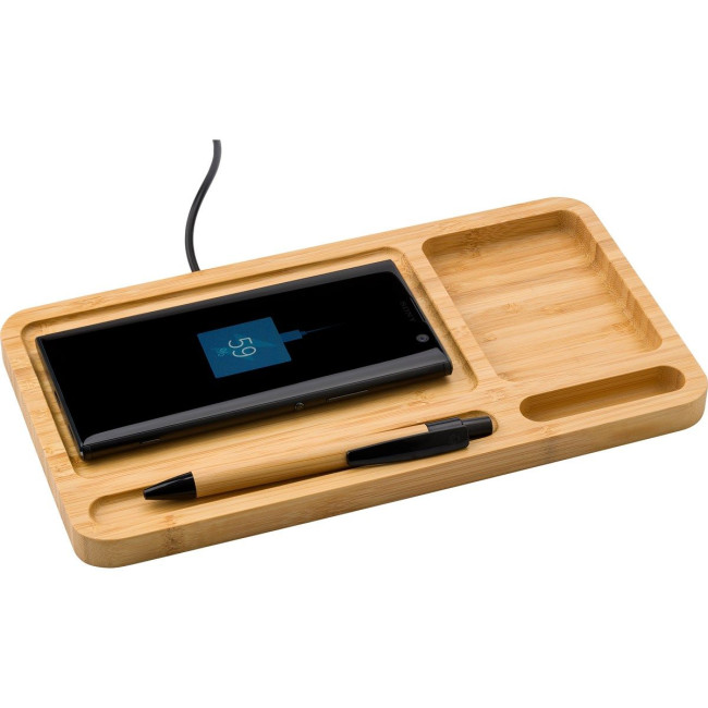 Branded Bamboo desk organiser - Image 1