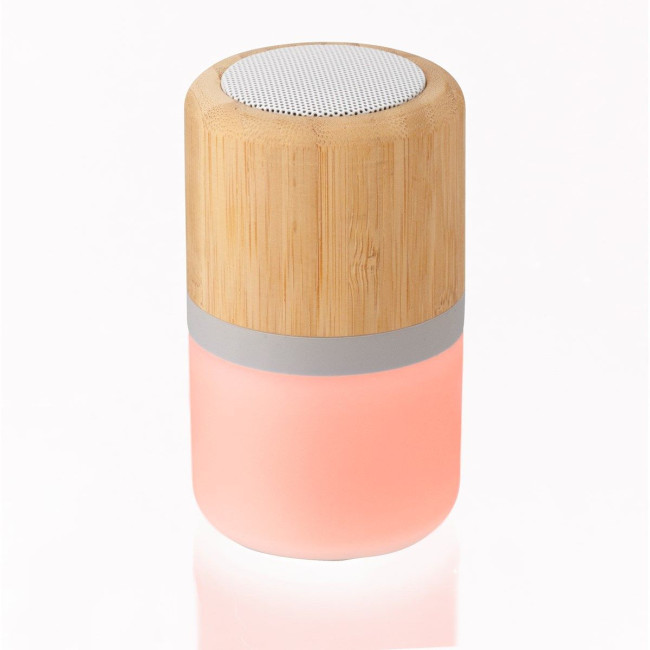 Branded Plastic and bamboo wireless speaker - Image 2