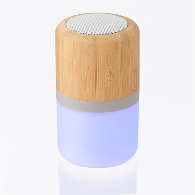 Branded Plastic and bamboo wireless speaker - Image 1