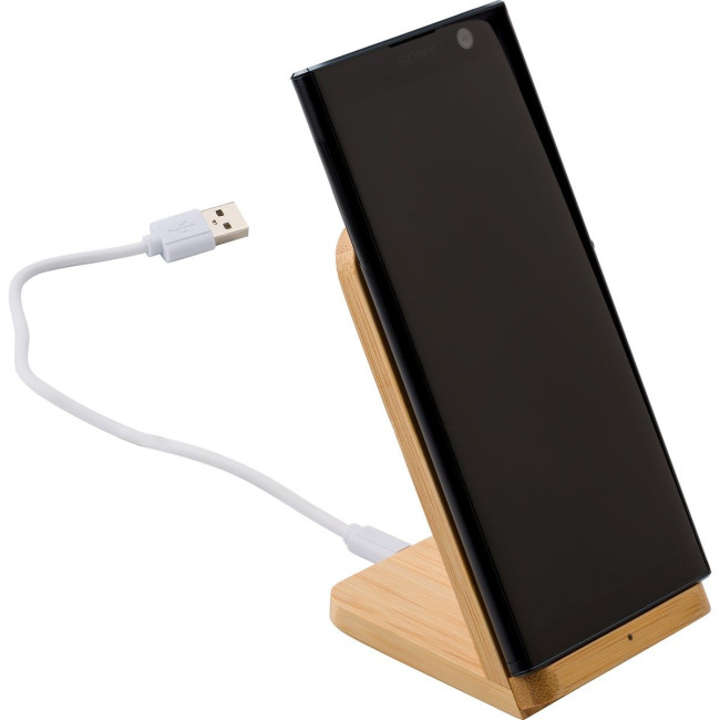 Branded Bamboo phone holder - Image 1