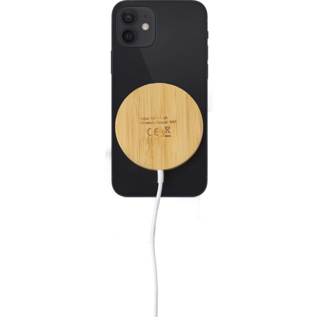 Custom Printed Bamboo wireless charger - Image 3