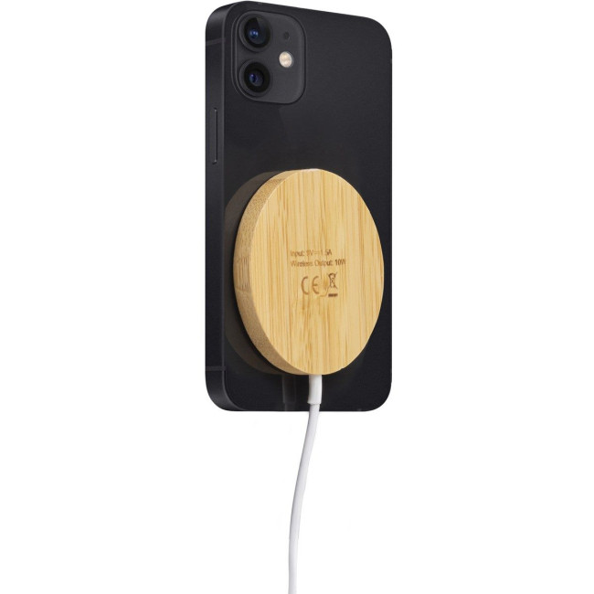 Custom Printed Bamboo wireless charger - Image 2