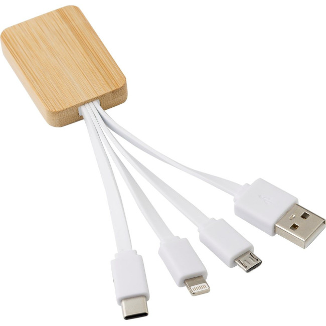 Custom Printed Bamboo charging cable - Image 4