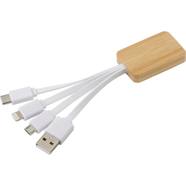 Custom Printed Bamboo charging cable - Image 2