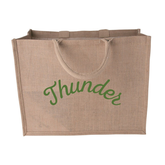 Custom Printed Jute bag laying model - Image 2