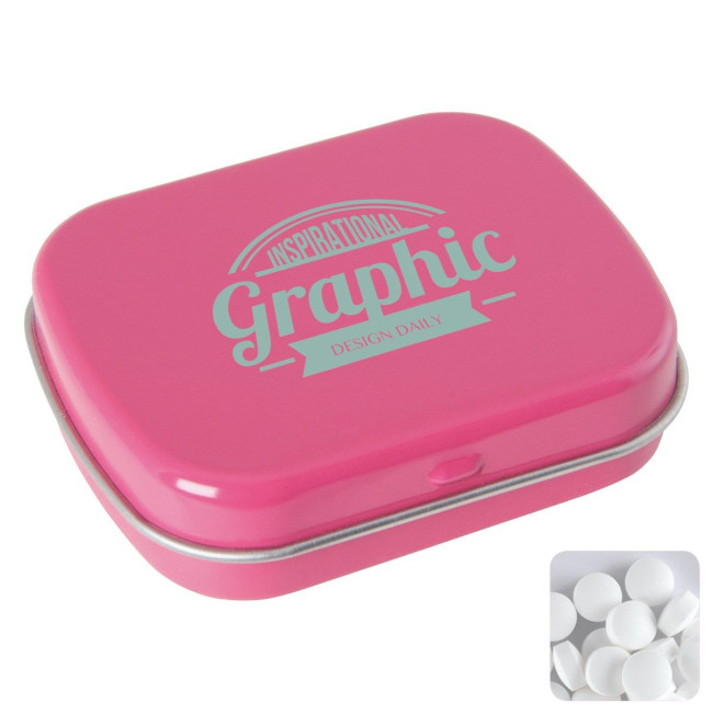 Custom Printed Flat tin with dextrose mints - Image 1