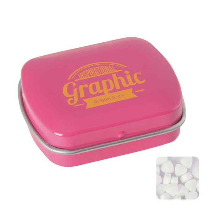 Custom Printed Mini hinged mint tin with extra strong mints - Image 1