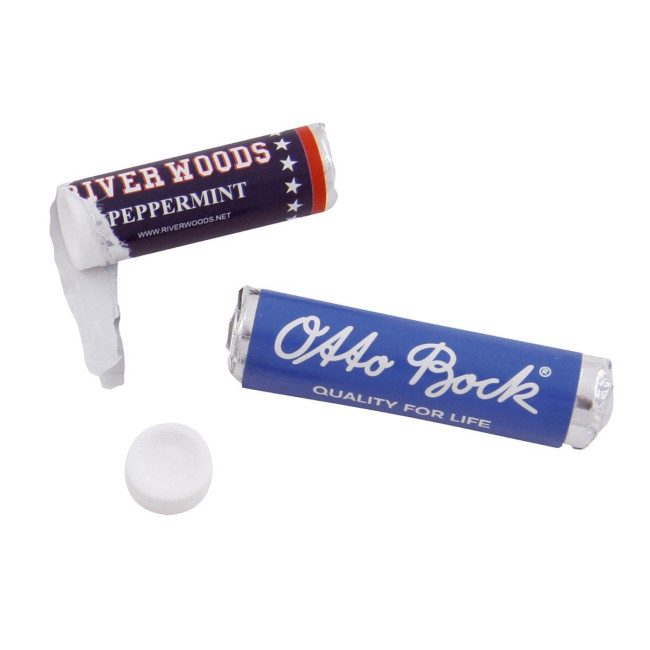 Custom Printed Roll with 9 dextrose mints