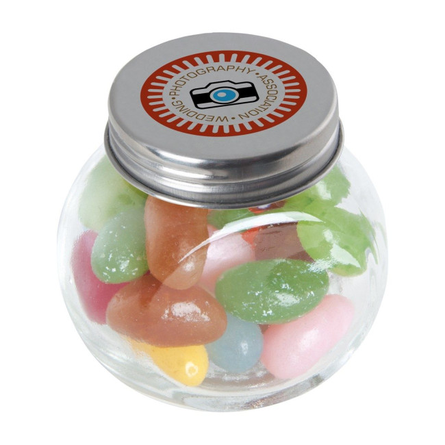 Custom Printed Small glass jar with jelly beans - Image 1