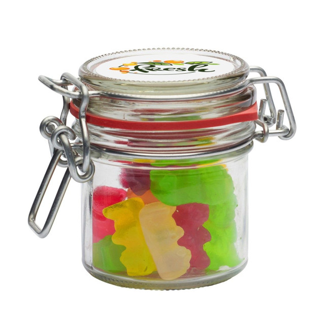 Custom Printed 125ml/280gr Glass jar filled with gummy bears