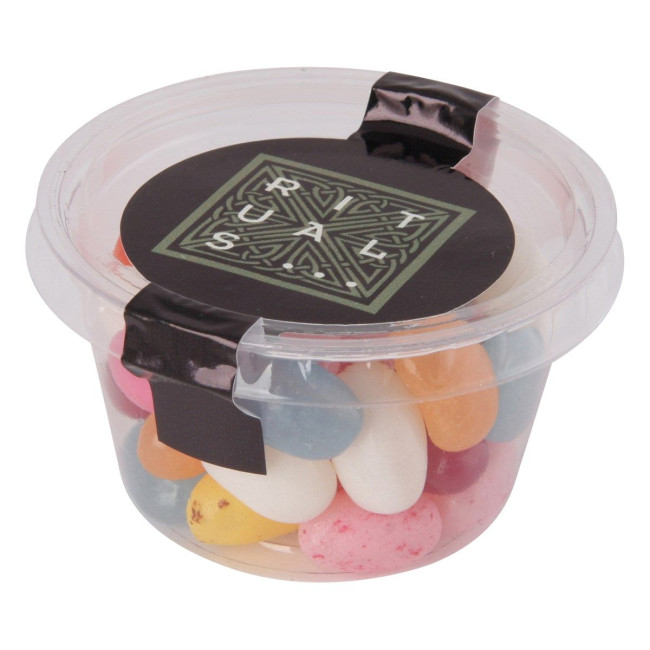 Custom Printed BioBrand medium sweet tub, jelly beans 65gr