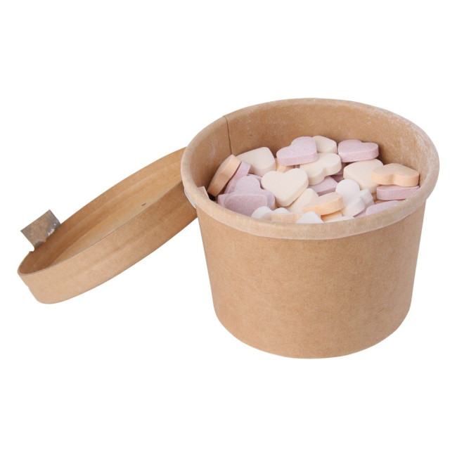 Custom Printed BioBrand Kraft cardboard tub (240ml) sugar hearts - Image 3