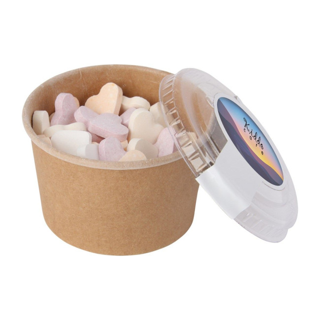 Custom Printed BioBrand Kraft cardboard tub (90ml) sugar hearts - Image 4